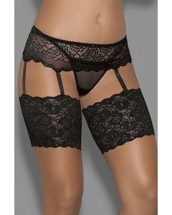 Azura Exchange Lace Garter Belt with Thong – S