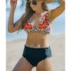 Azura Exchange High Waist Floral Leopard Bikini – S