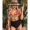 Azura Exchange High Waist Floral Leopard Bikini – S