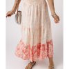 Azura Exchange Tiered Maxi Skirt with Floral Print – L