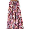 Azura Exchange Boho Floral Print High Waist Maxi Skirt – L