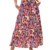 Azura Exchange Boho Floral Print High Waist Maxi Skirt – L