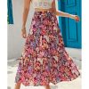 Azura Exchange Boho Floral Print High Waist Maxi Skirt – L