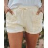 Azura Exchange Drawstring Waist Crochet Detail Shorts – L