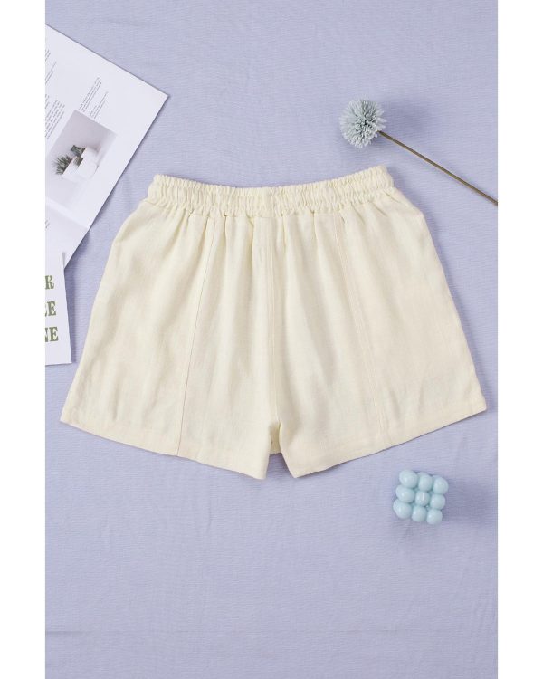 Azura Exchange Drawstring Waist Crochet Detail Shorts – L