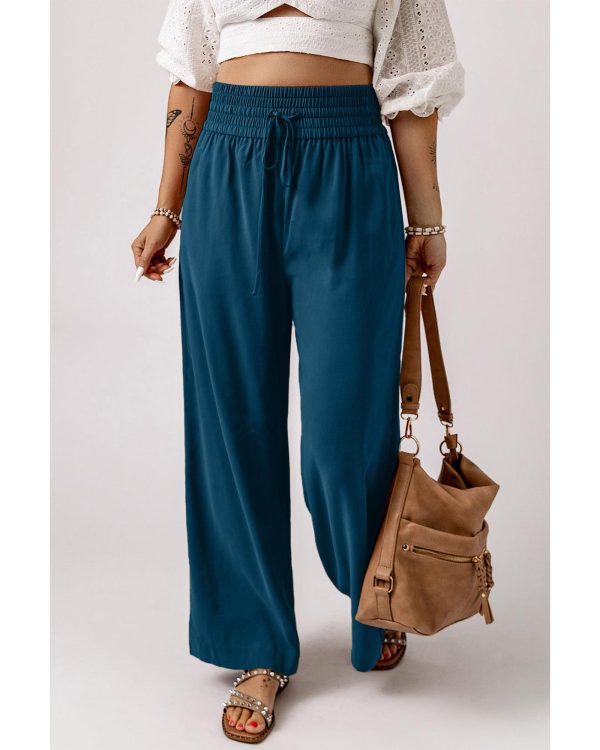 Azura Exchange Drawstring Elastic Waist Wide Leg Pants – L