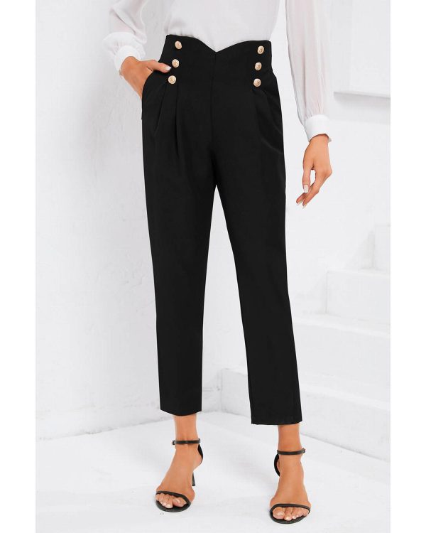 Azura Exchange Pleated Double Breasted Cropped Pants – 12 US