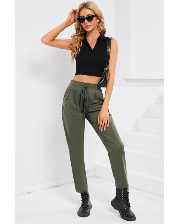 Azura Exchange Elastic Drawstring Waist Pants – L