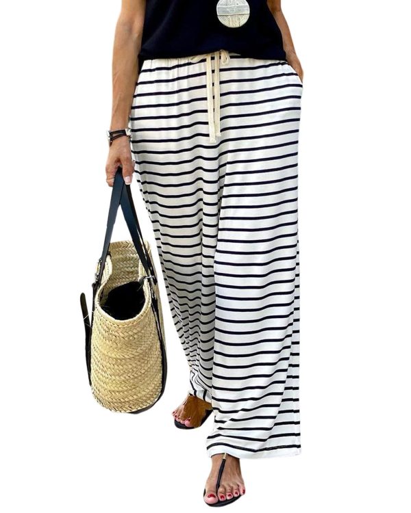 Azura Exchange Striped Wide Leg Pants – L