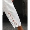 Azura Exchange Lace Splicing Drawstring Casual Cotton Pants – L