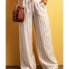 Azura Exchange Striped Print Drawstring High Waist Casual Pants – M