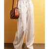 Azura Exchange Striped Print Drawstring High Waist Casual Pants – M