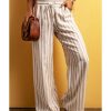 Azura Exchange Striped Print Drawstring High Waist Casual Pants – M