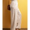 Azura Exchange Striped Print Drawstring High Waist Casual Pants – M