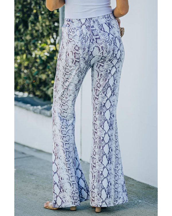 Azura Exchange Snakeskin Print Wide Leg Pants – L