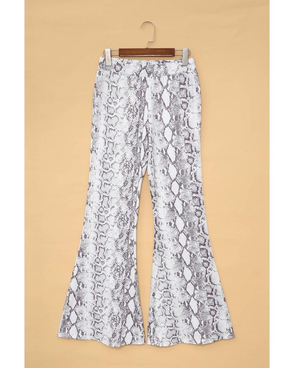 Azura Exchange Snakeskin Print Wide Leg Pants – L