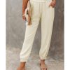 Azura Exchange Linen Pocketed Elastic Waistband Joggers – 2XL