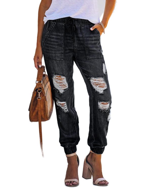 Azura Exchange Distressed Denim Jean with Pockets – 10 US