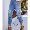 Azura Exchange Distressed Denim Joggers – M