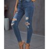 Azura Exchange Hollow Out Vintage Skinny Ripped Jeans – XL