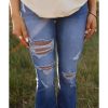 Azura Exchange Distressed Flare Jeans – M