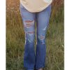 Azura Exchange Distressed Flare Jeans – M