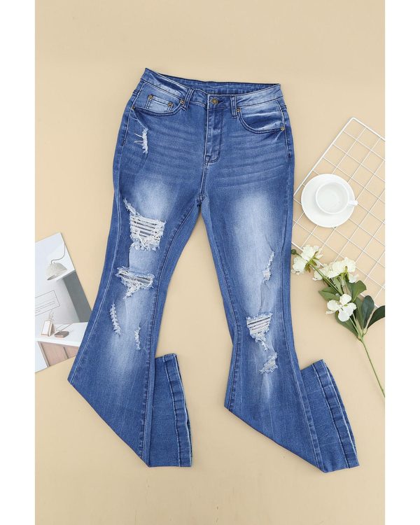 Azura Exchange Distressed Flare Jeans – M