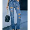 Azura Exchange Distressed Buttoned Pocket Jeans – M