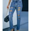 Azura Exchange Distressed Buttoned Pocket Jeans – M