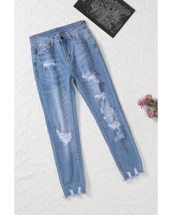 Azura Exchange Distressed Boyfriend Denim Pants – S