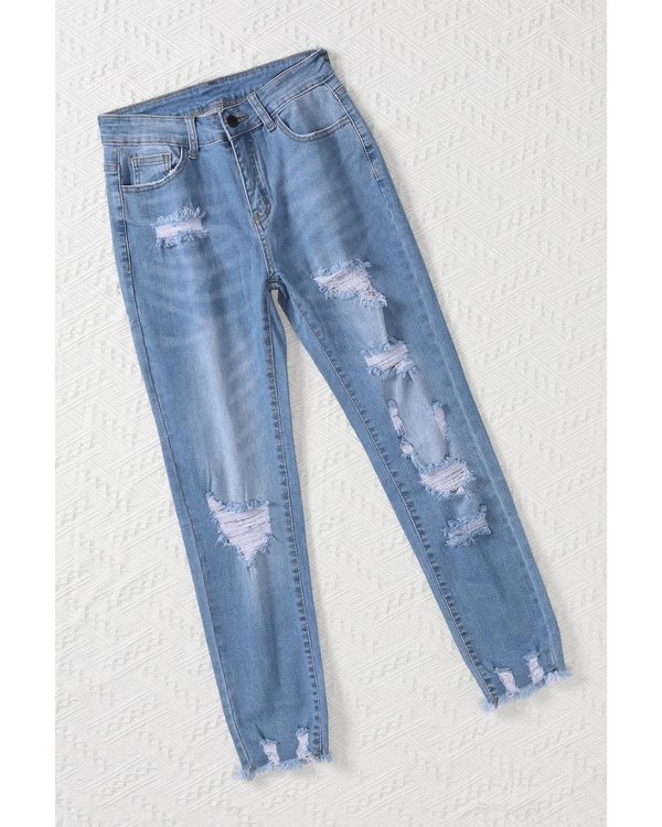 Azura Exchange Distressed Boyfriend Denim Pants – S