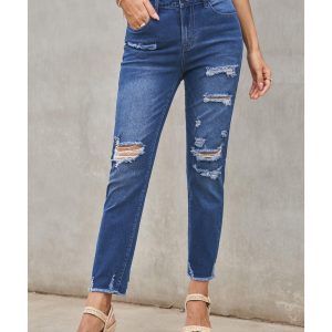 Azura Exchange Distressed Boyfriend Denim Pants