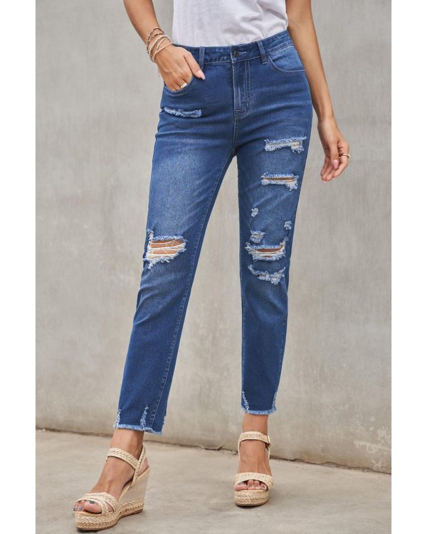 Azura Exchange Distressed Boyfriend Denim Pants – 2XL