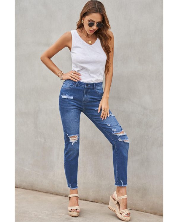 Azura Exchange Distressed Boyfriend Denim Pants – 2XL