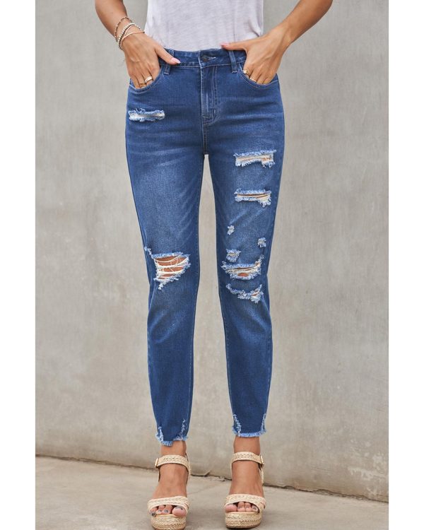 Azura Exchange Distressed Boyfriend Denim Pants – 2XL