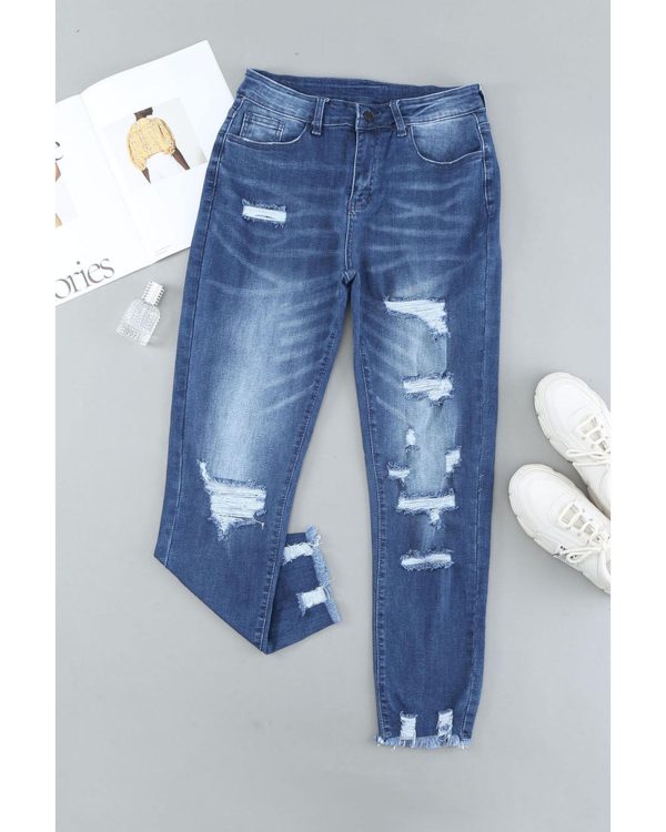 Azura Exchange Distressed Boyfriend Denim Pants – 2XL