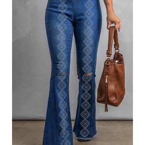 Azura Exchange Distressed Bell Bottom Jeans