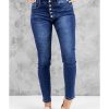 Azura Exchange Button Fly High Rise Skinny Jeans – M