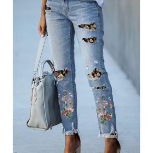 Azura Exchange Patch Ripped Skinny Jeans