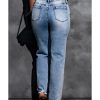 Azura Exchange Wide Leg High Waist Jeans with Ripped Details – 10 US