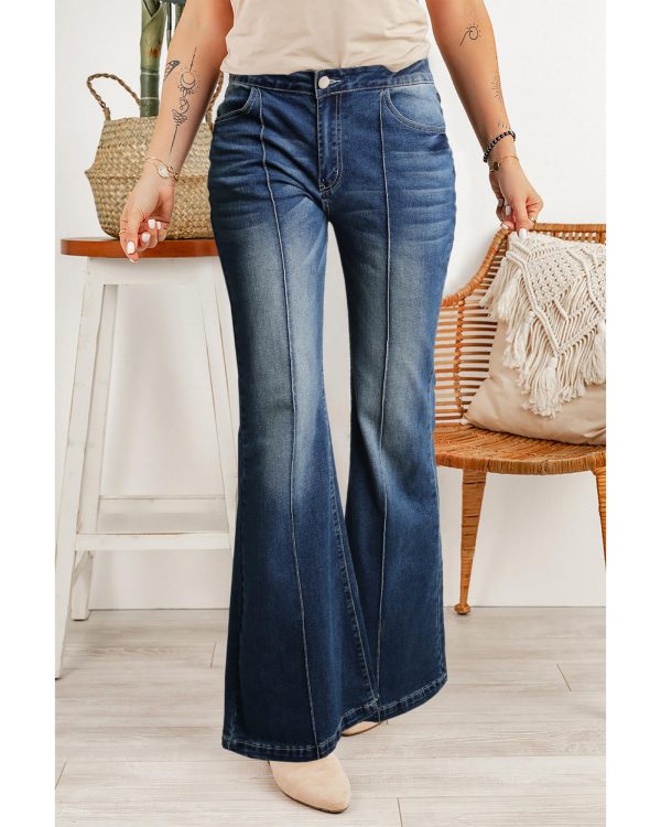 Azura Exchange Central Seam Stitching Wide Leg Jeans – 12 US