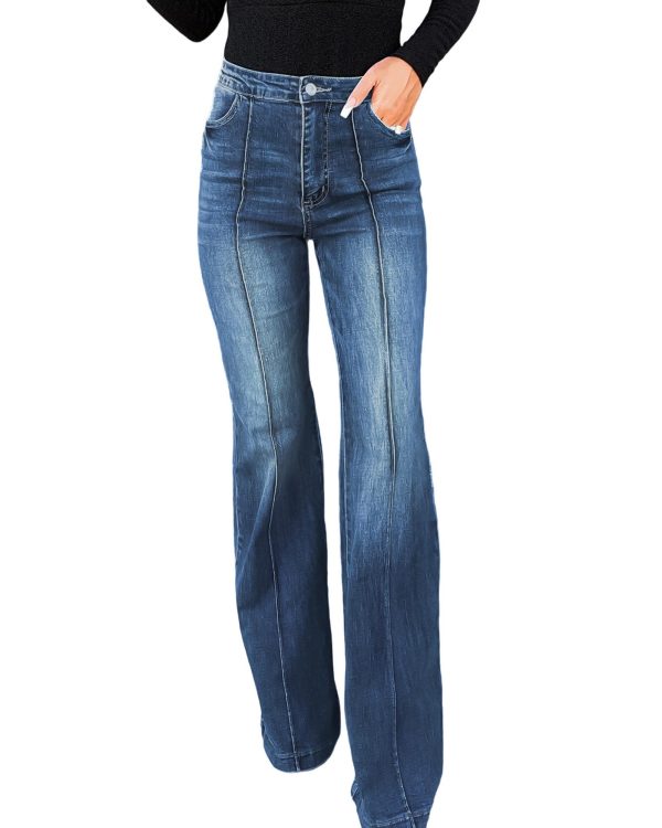 Azura Exchange Central Seam Stitching Wide Leg Jeans – 12 US