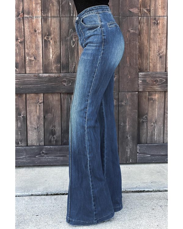 Azura Exchange Central Seam Stitching Wide Leg Jeans – 12 US