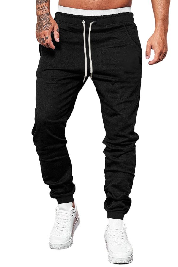 Azura Exchange Elastic Waist Drawstring Joggers for Men – L